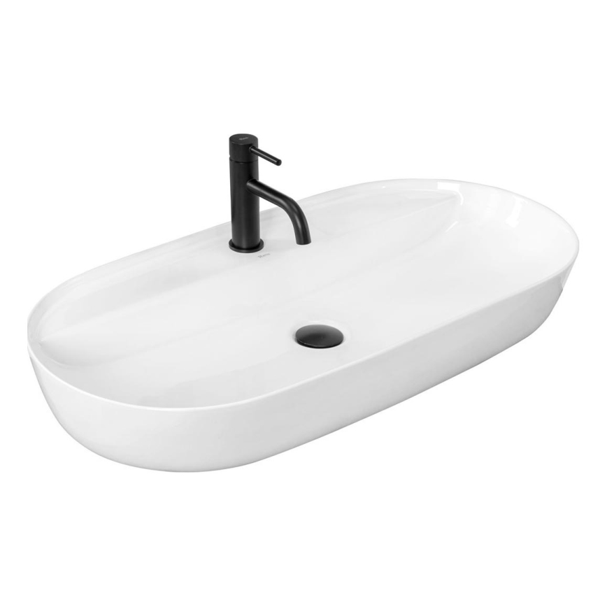 REA-U2541 - Umyvadlo na desku AURA 41x81 cm keramika/lesklá bílá