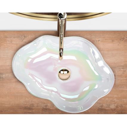 REA-U3309 - Umyvadlo na desku PEARL 38x50,5 cm keramika/pestrobarevná