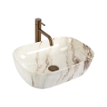 REA-U3601 - Umyvadlo na desku BELINDA 33x46,5 cm keramika/béžová/imitace kamene
