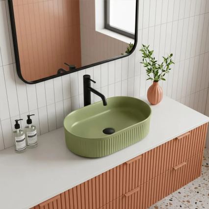 REA-U3612 - Umyvadlo na desku VANDA 31x49 cm keramika/zelená