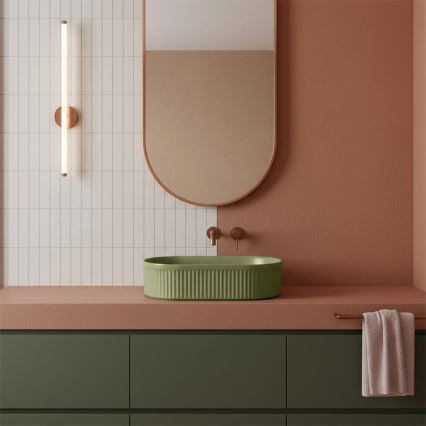 REA-U3612 - Umyvadlo na desku VANDA 31x49 cm keramika/zelená