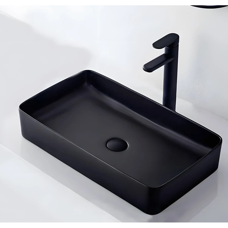 REA-U3690 - Umyvadlo na desku DENIS 35x61 cm keramika/matná černá