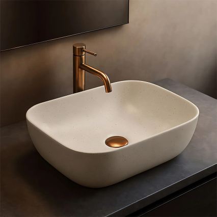 REA-U4000 - Umyvadlo na desku BELINDA 33x46,5 cm keramika/imitace kamene