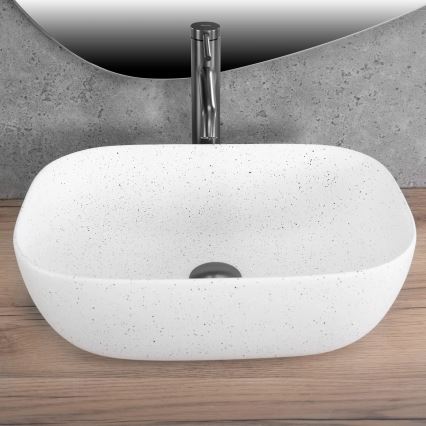 REA-U4001 - Umyvadlo na desku BELINDA 33,5x46,5 cm keramika/matná bílá
