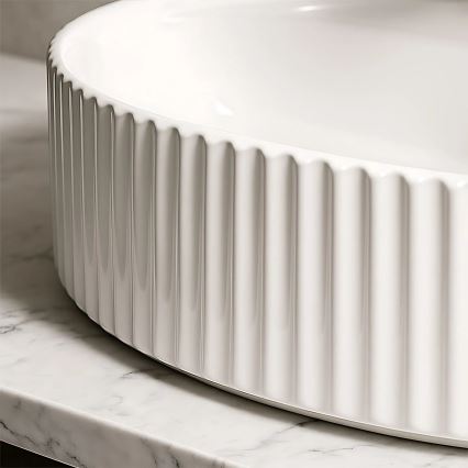 REA-U4002 - Umyvadlo na desku MARCELA 37x60 cm keramika/lesklá bílá