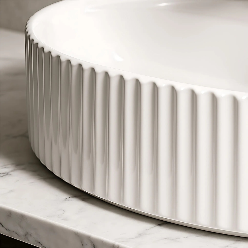 REA-U4003 - Umyvadlo na desku MARCELA 35,5x50 cm keramika/lesklá bílá