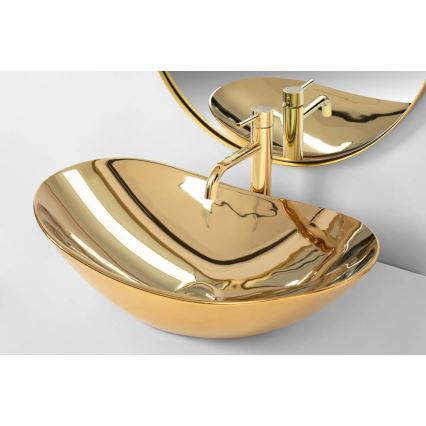 REA-U4545 - Umyvadlo na desku ROYAL 36x60,5 cm keramika/zlatá