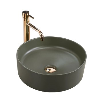 REA-U4567 - Umyvadlo na desku SAMI pr. 37 cm keramika/matná zelená