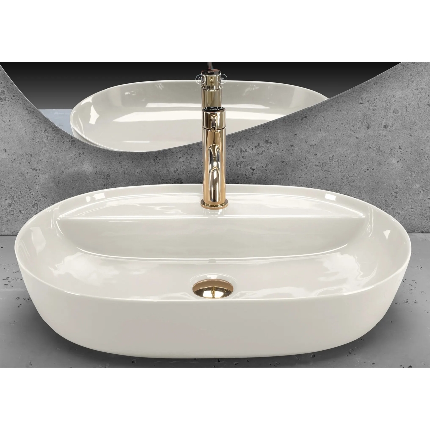 REA-U4589 - Umyvadlo na desku AURA 41x61 cm keramika/lesklá krémová