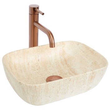 REA-U4700 - Umyvadlo na desku BELINDA 25x36 cm keramika/béžová/imitace kamene