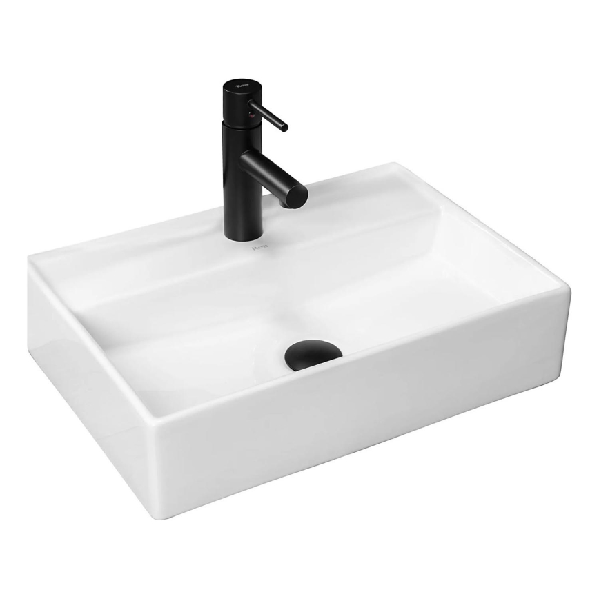 REA-U5000 - Umyvadlo na desku VALERIA 35,5x50,5 cm keramika/lesklá bílá