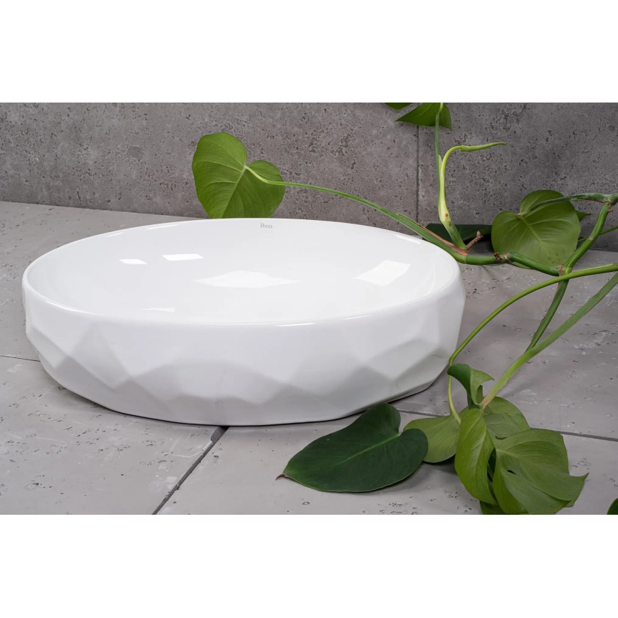 REA-U5660 - Umyvadlo na desku MAYA 39x60 cm keramika/lesklá bílá