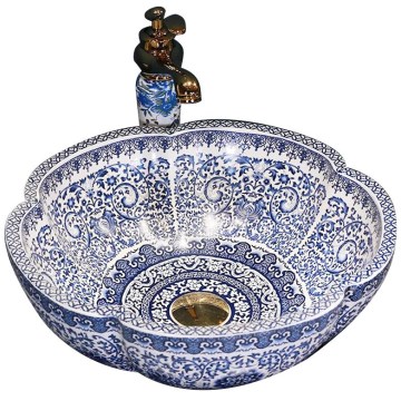 REA-U5666 - Umyvadlo na desku VIVIEN pr. 42,5 cm keramika/ornamentální vzor