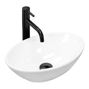 REA-U5804 - Umyvadlo na desku PAMELA MINI 26,5x40 cm keramika/lesklá bílá