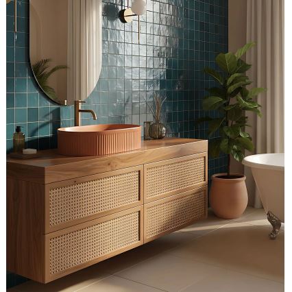 REA-U6377 - Umyvadlo na desku VANDA 31x49 cm keramika/oranžová