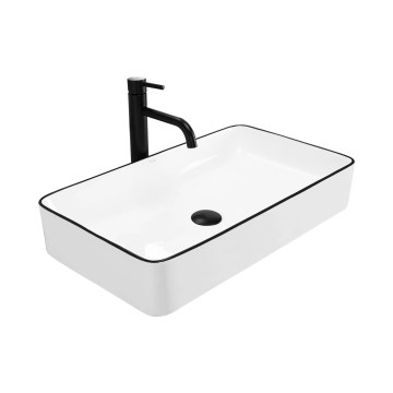 REA-U6513 - Umyvadlo na desku DENIS 35x61,5 cm keramika/bílá/černá