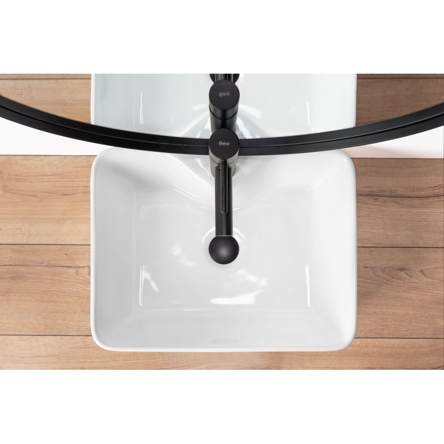 REA-U6524 - Umyvadlo na desku KELLY 38x49 cm keramika/lesklá bílá