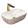 REA-U6596 - Umyvadlo na desku BELINDA 33,5x46,5 cm keramika/dekor mramoru