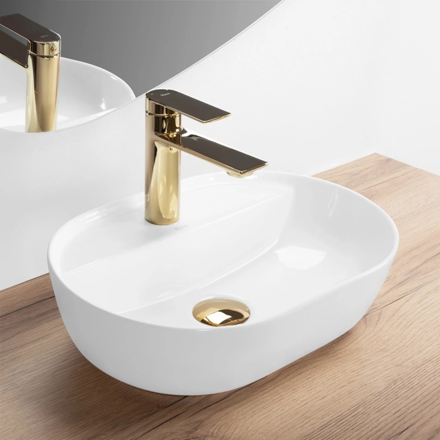 REA-U6617 - Umyvadlo na desku AURA 30x42 cm keramika/lesklá bílá