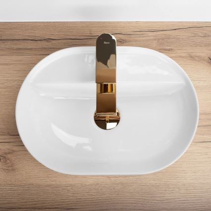 REA-U6617 - Umyvadlo na desku AURA 30x42 cm keramika/lesklá bílá