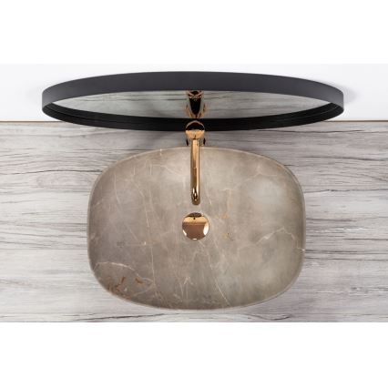 REA-U6647 - Umyvadlo na desku FREJA 39,5x51 cm keramika/šedá/dekor mramoru