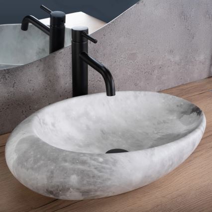 REA-U6651 - Umyvadlo na desku ROXY 31x49 cm keramika/šedá/imitace kamene