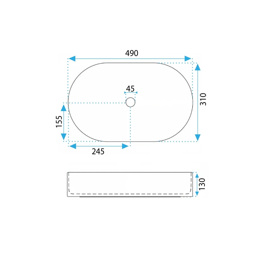 REA-U7342 - Umyvadlo na desku VANDA 31x49 cm keramika/béžová/imitace kamene