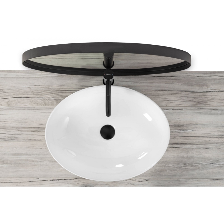 REA-U8198 - Umyvadlo na desku CAROLA SLIM 39x51,5 cm keramika/lesklá bílá