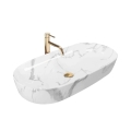 REA-U8403 - Umyvadlo na desku CLEO 41x81 cm keramika/dekor mramoru