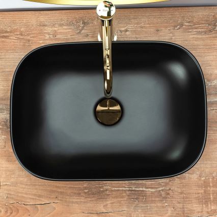 REA-U8470 - Umyvadlo na desku BELINDA 33,5x46,5 cm keramika/matná černá