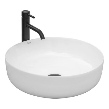 REA-U8493 - Umyvadlo na desku ELMA pr. 45 cm keramika/lesklá bílá