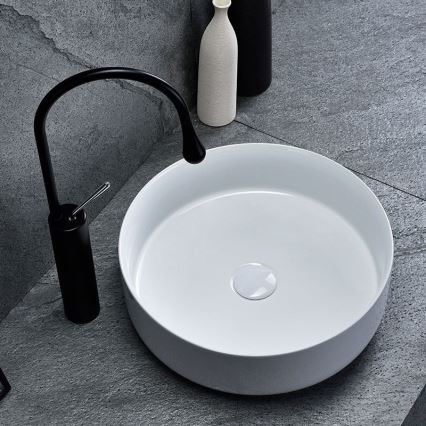 REA-U8493 - Umyvadlo na desku ELMA pr. 45 cm keramika/lesklá bílá
