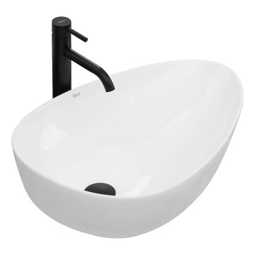 REA-U8536 - Umyvadlo na desku GRETA 39x56 cm keramika/lesklá bílá
