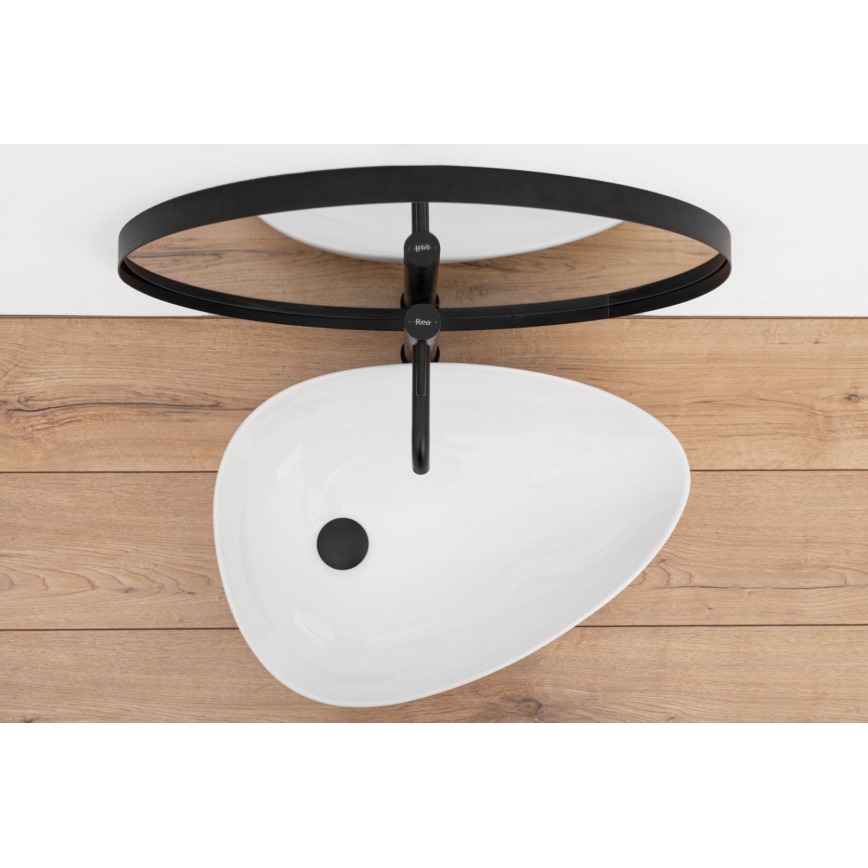 REA-U8536 - Umyvadlo na desku GRETA 39x56 cm keramika/lesklá bílá