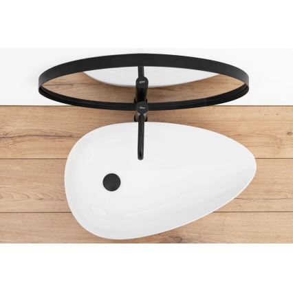 REA-U8537 - Umyvadlo na desku GRETA 40x65,5 cm keramika/lesklá bílá