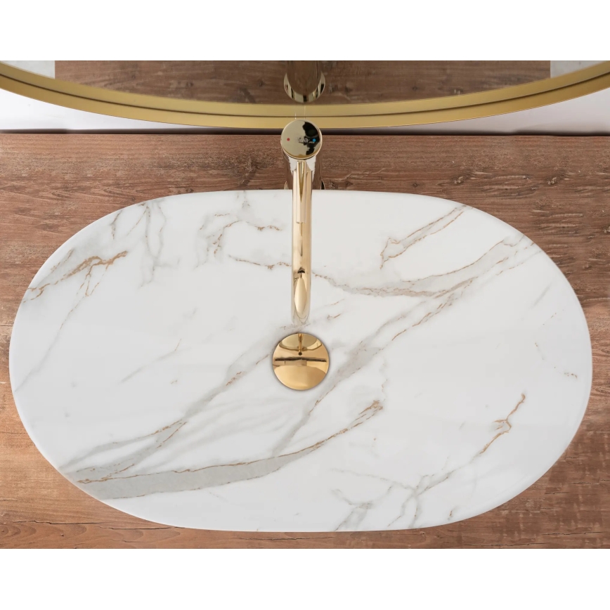 REA-U8548 - Umyvadlo na desku ROYAL 36x60,5 cm keramika/dekor mramoru