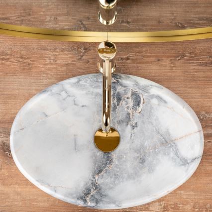 REA-U8567 - Umyvadlo na desku LINDA 34x48,5 cm keramika/dekor mramoru