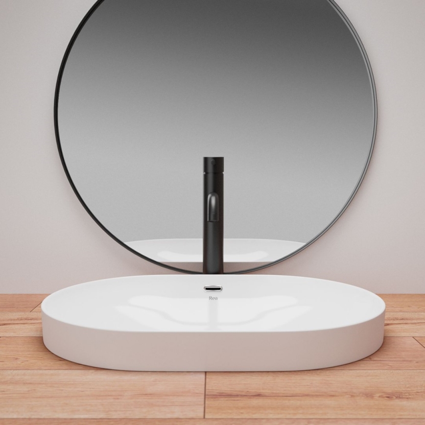 REA-U8700 - Umyvadlo na desku ARLETA 42x61,5 cm keramika/lesklá bílá