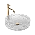 REA-U8881 - Umyvadlo na desku CRISTAL pr. 39 cm sklo/čirá