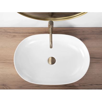 REA-U9653 - Umyvadlo na desku CLEO 41x60,5 cm keramika/matná bílá