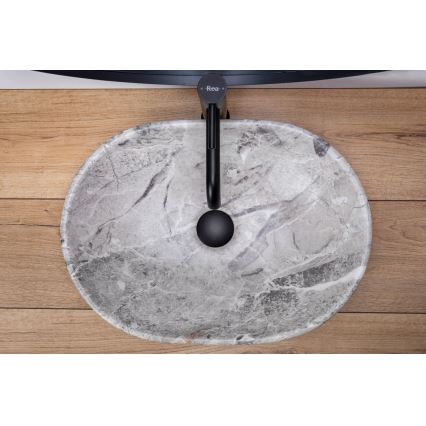 REA-U9888  - Umyvadlo na desku LARA 35x48,5 cm keramika/imitace kamene