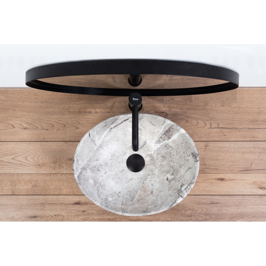 REA-U9908 - Umyvadlo na desku SOFIA 34,5x41 cm keramika/imitace kamene