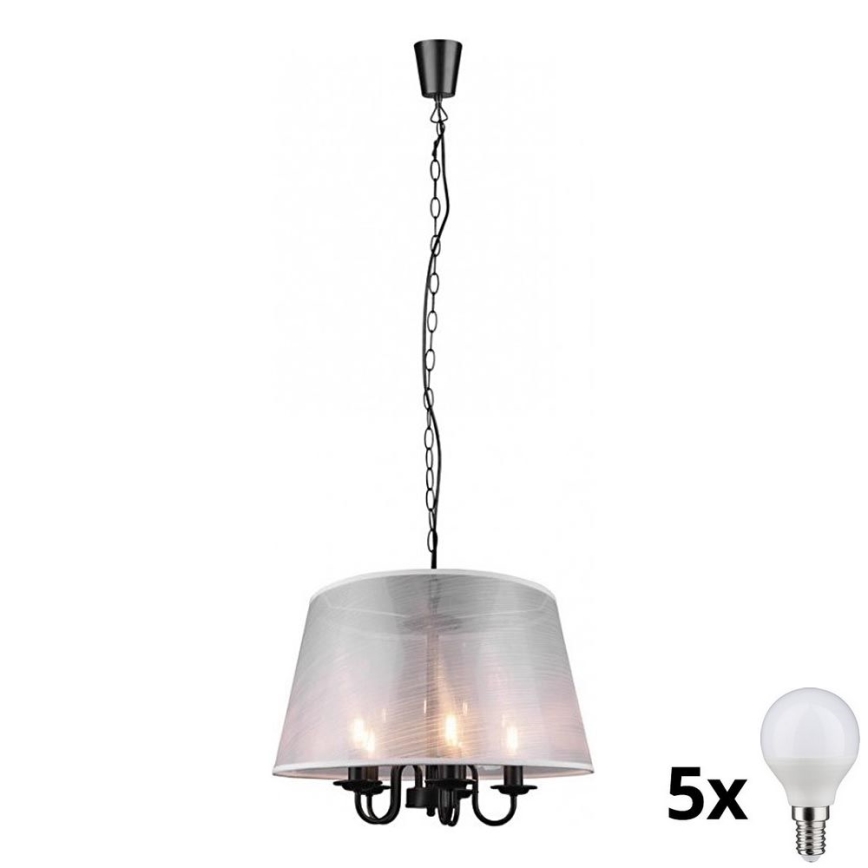 Reality - LED Lustr na řetězu CIMA 5xE14/40W/230V šedá
