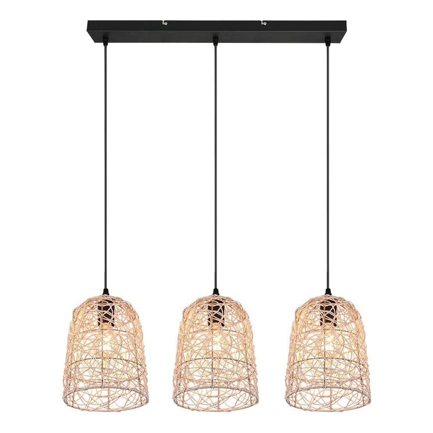 Reality - Lustr na lanku LOVIS 3xE27/40W/230V černá