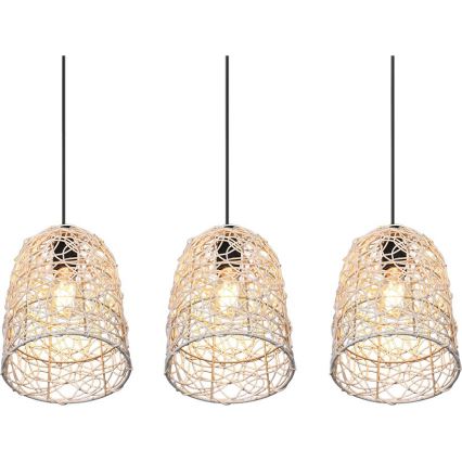 Reality - Lustr na lanku LOVIS 3xE27/40W/230V černá