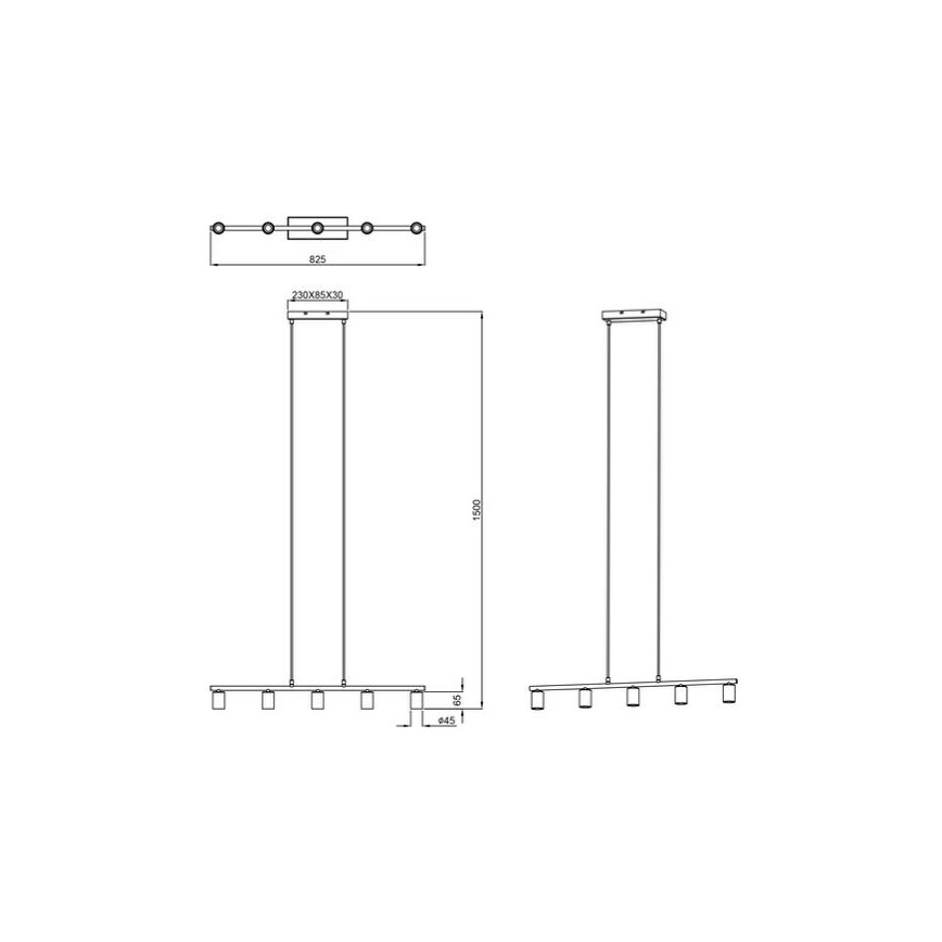 Reality - Lustr na lanku VANNES 5xE27/40W/230V