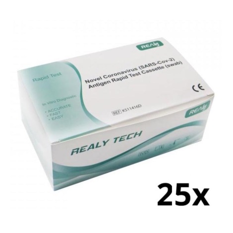 RealyTech - Antigenní COVID-19 Rapid rychlo test (swab) výtěrový - do nosu 25ks