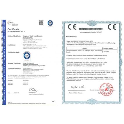 RealyTech - Antigenní COVID-19 Rapid rychlo test (swab) výtěrový - do nosu 25ks