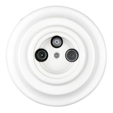 Reblig - Porcelánová retro TV/SAT-W zásuvka s rámečkem bílá