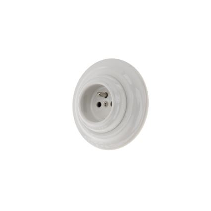 Reblig - Porcelánová retro zásuvka domovní s rámečkem 250V/16A bílá